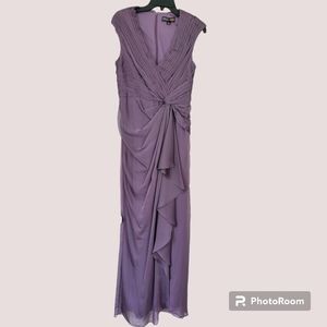 Purple Adrianna Papell For E Red Carpet Evening Gown